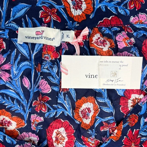 Vineyard Vines Tisbury Floral Square Neck Top Size XL - Picture 5 of 6